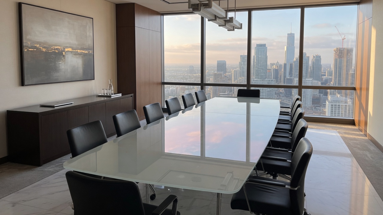 Executive conference room ready for the day